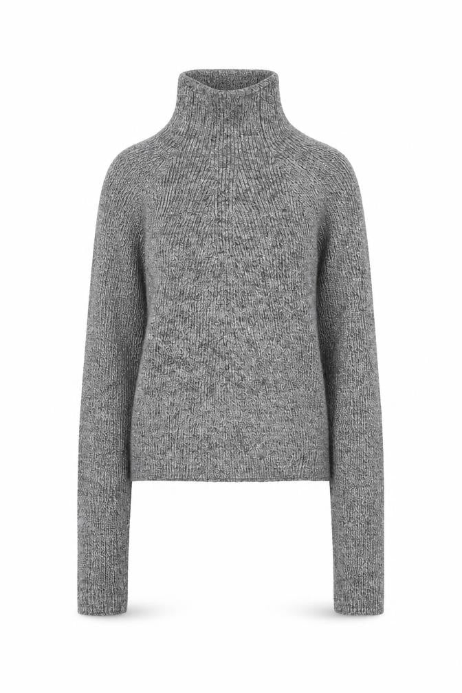 Bershka Womens Grey High Neck Polyester Pullover Jumper Size XS
