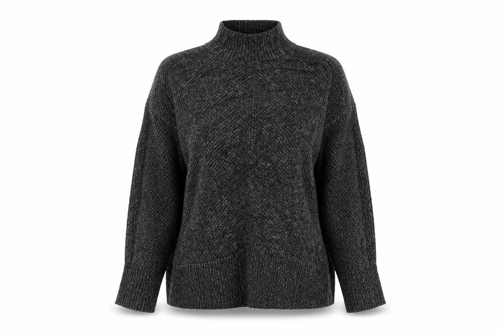 F&F Womens Black Mock Neck Viscose Pullover Jumper Size XS
