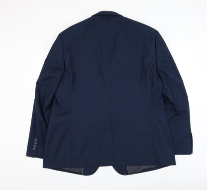 George Mens Blue Polyester Jacket Suit Jacket Size 46