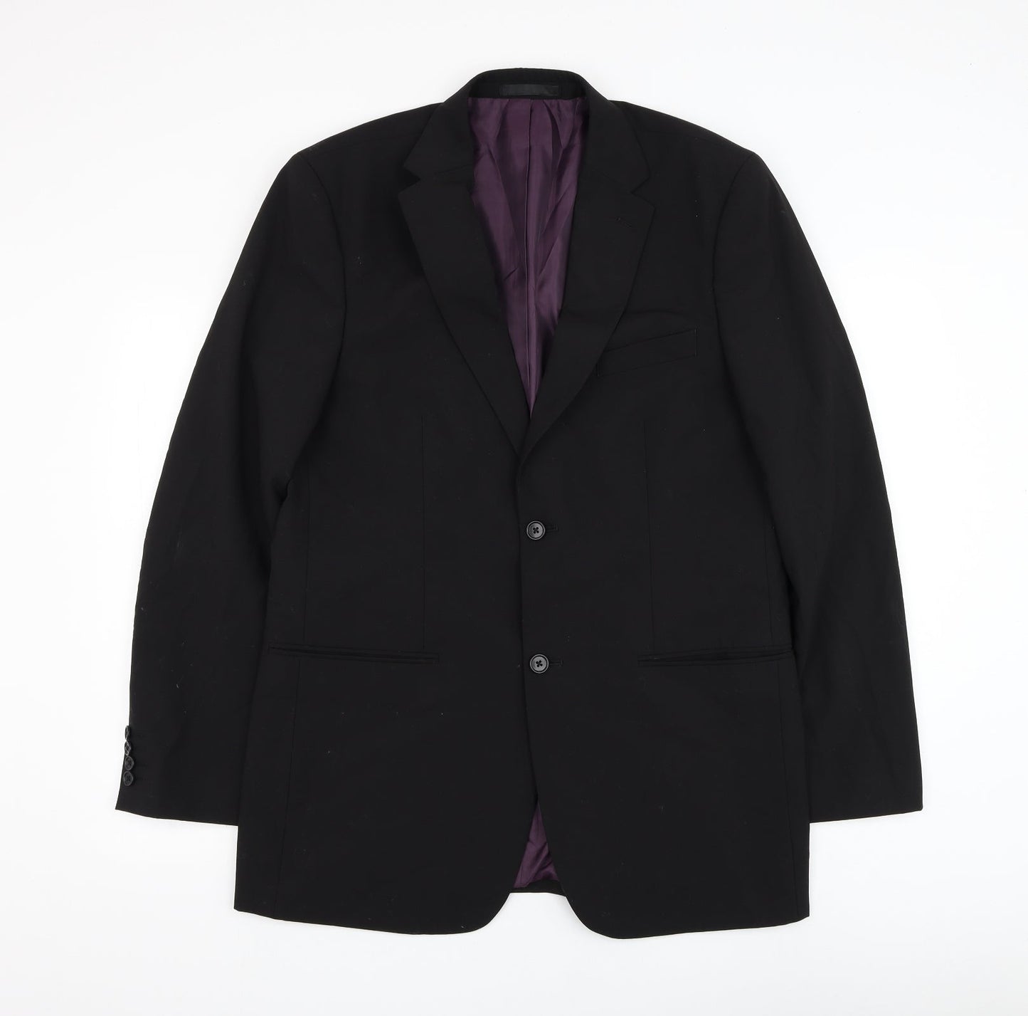 Greenwoods Mens Black Polyester Jacket Suit Jacket Size 40