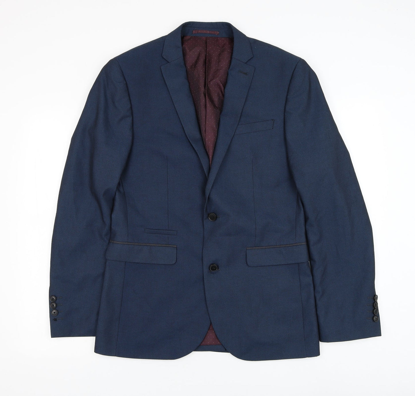 NEXT Mens Blue Polyester Jacket Suit Jacket Size 38