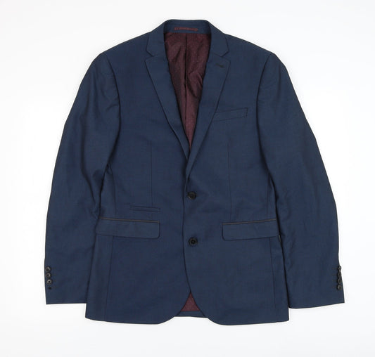 NEXT Mens Blue Polyester Jacket Suit Jacket Size 38