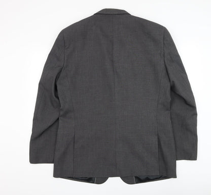 F&F Mens Grey Polyester Jacket Suit Jacket Size 44