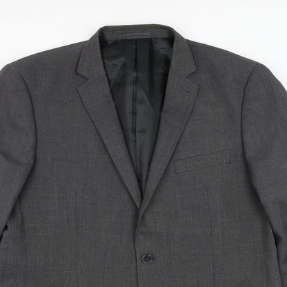 F&F Mens Grey Polyester Jacket Suit Jacket Size 44