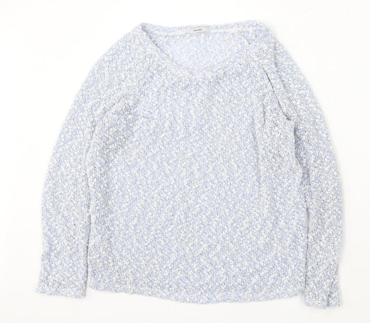 George Womens Blue Round Neck Polyester Pullover Jumper Size M