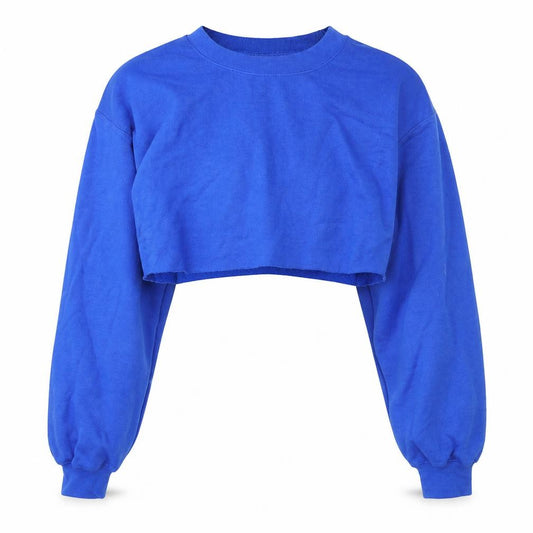 PRETTYLITTLETHING Womens Blue Polyester Pullover Sweatshirt Size M