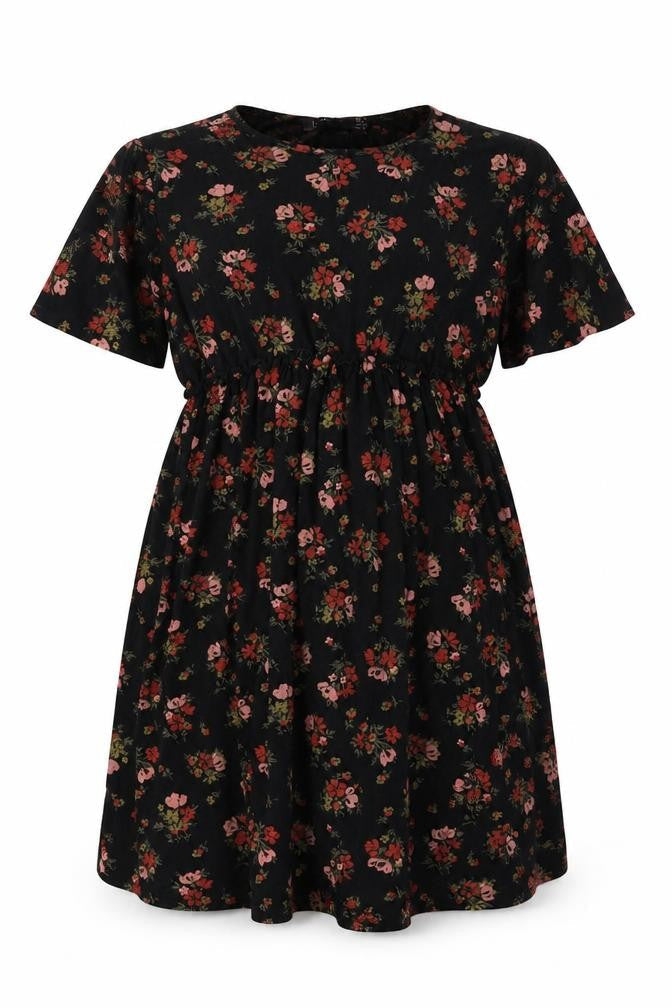 Boohoo Womens Multicoloured Floral Viscose Basic Blouse Size 10 Round Neck