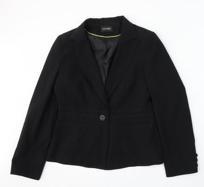 George Womens Black Polyester Jacket Suit Size 12