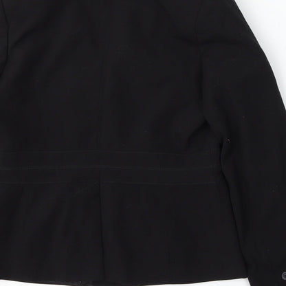 George Womens Black Polyester Jacket Suit Size 12
