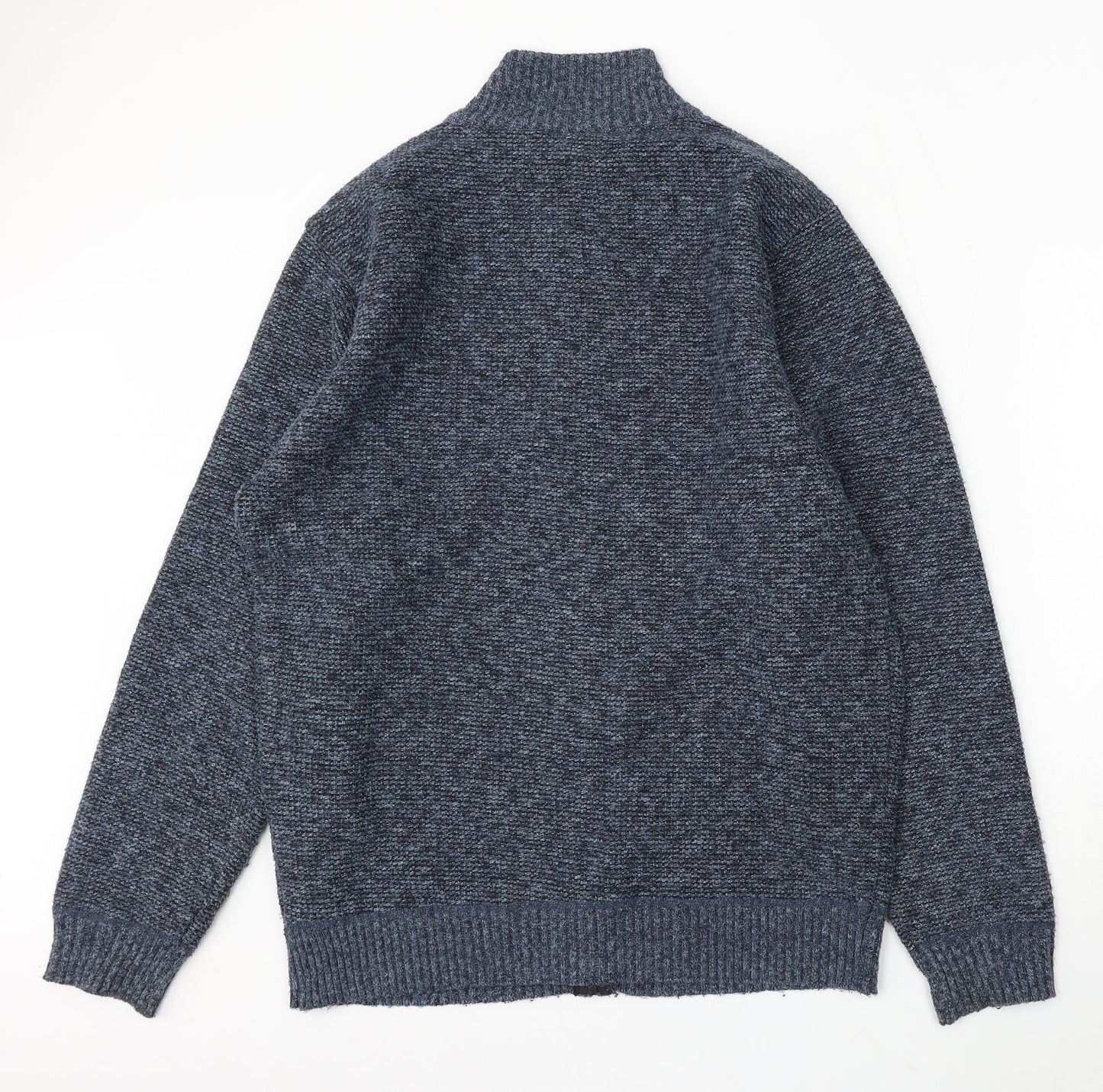 JJ Willis Womens Blue Mock Neck Polyester Pullover Jumper Size XL