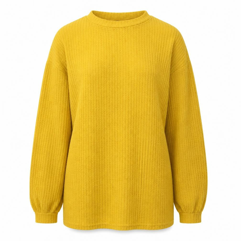SheIn Womens Yellow Round Neck Polyester Pullover Jumper Size XS