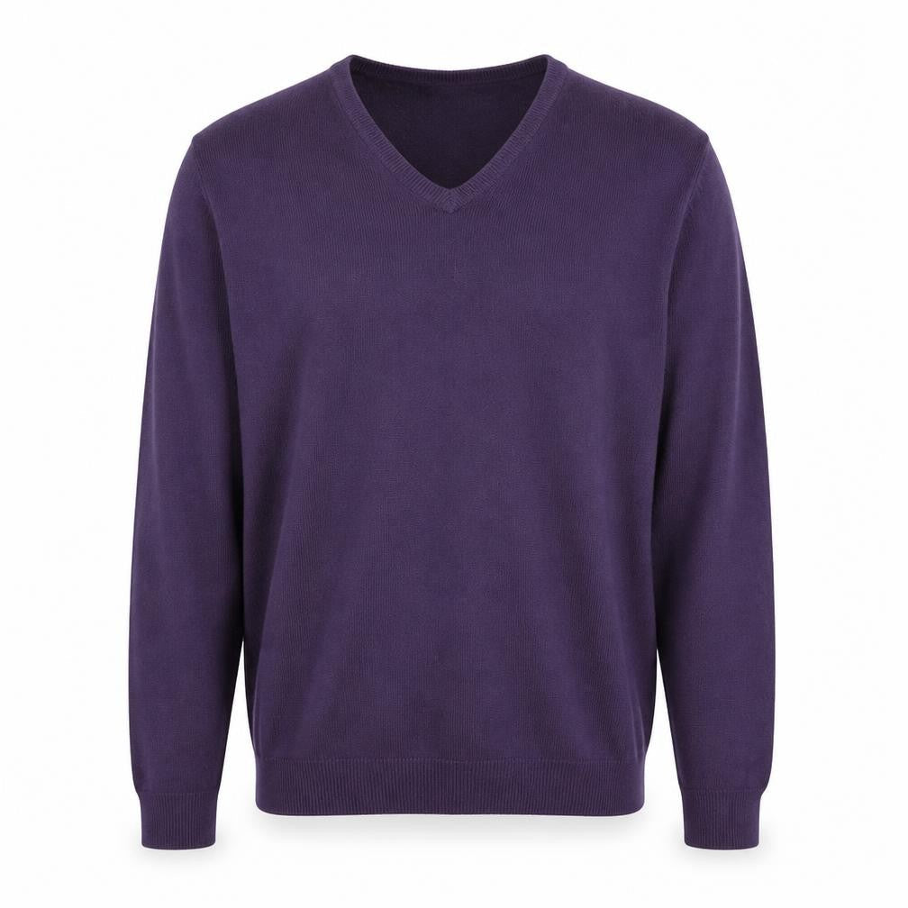 Marks & Spencer Mens Purple V-Neck Acrylic Pullover Jumper Size M
