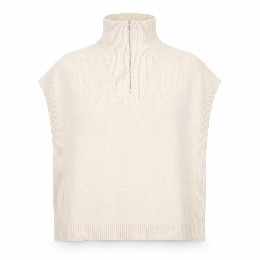 H&M Womens Beige Mock Neck Polyester Pullover Jumper Size M