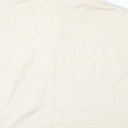 H&M Womens Beige Mock Neck Polyester Pullover Jumper Size M