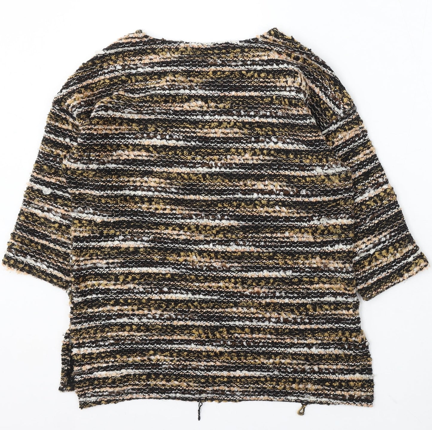 Nutmeg Womens Multicoloured Round Neck Striped Polyester Pullover Jumper Size 10