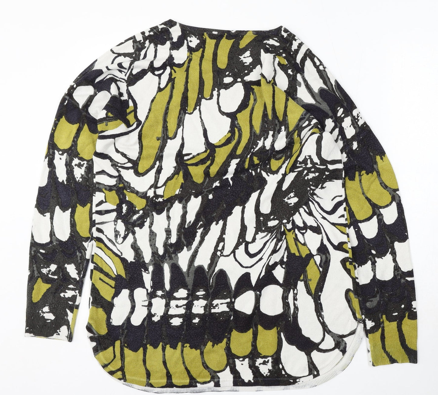 Marks and Spencer Womens Multicoloured Round Neck Geometric Polyester Pullover Jumper Size L