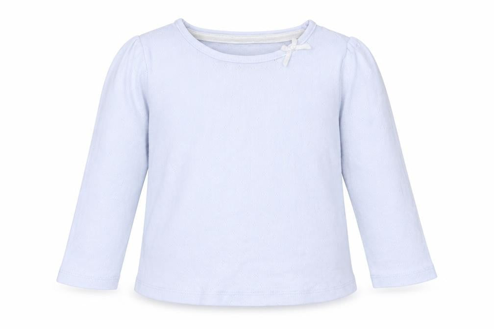 F&F Girls Blue Cotton Basic T-Shirt Size 12-18 Months Round Neck