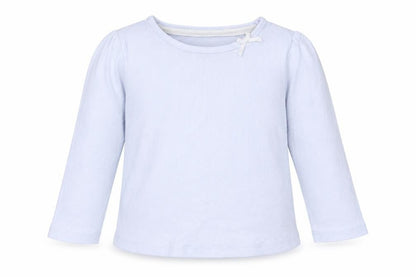 F&F Girls Blue Cotton Basic T-Shirt Size 12-18 Months Round Neck