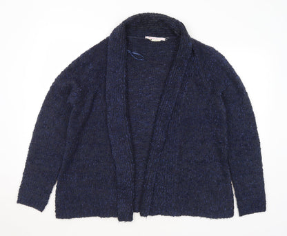 Preloved BHS Womens Blue Collared Polyester Cardigan Jumper Size 16 - Front