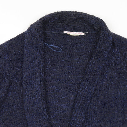 Preloved BHS Womens Blue Collared Polyester Cardigan Jumper Size 16 - Detail