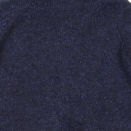 Preloved BHS Womens Blue Collared Polyester Cardigan Jumper Size 16 - Label