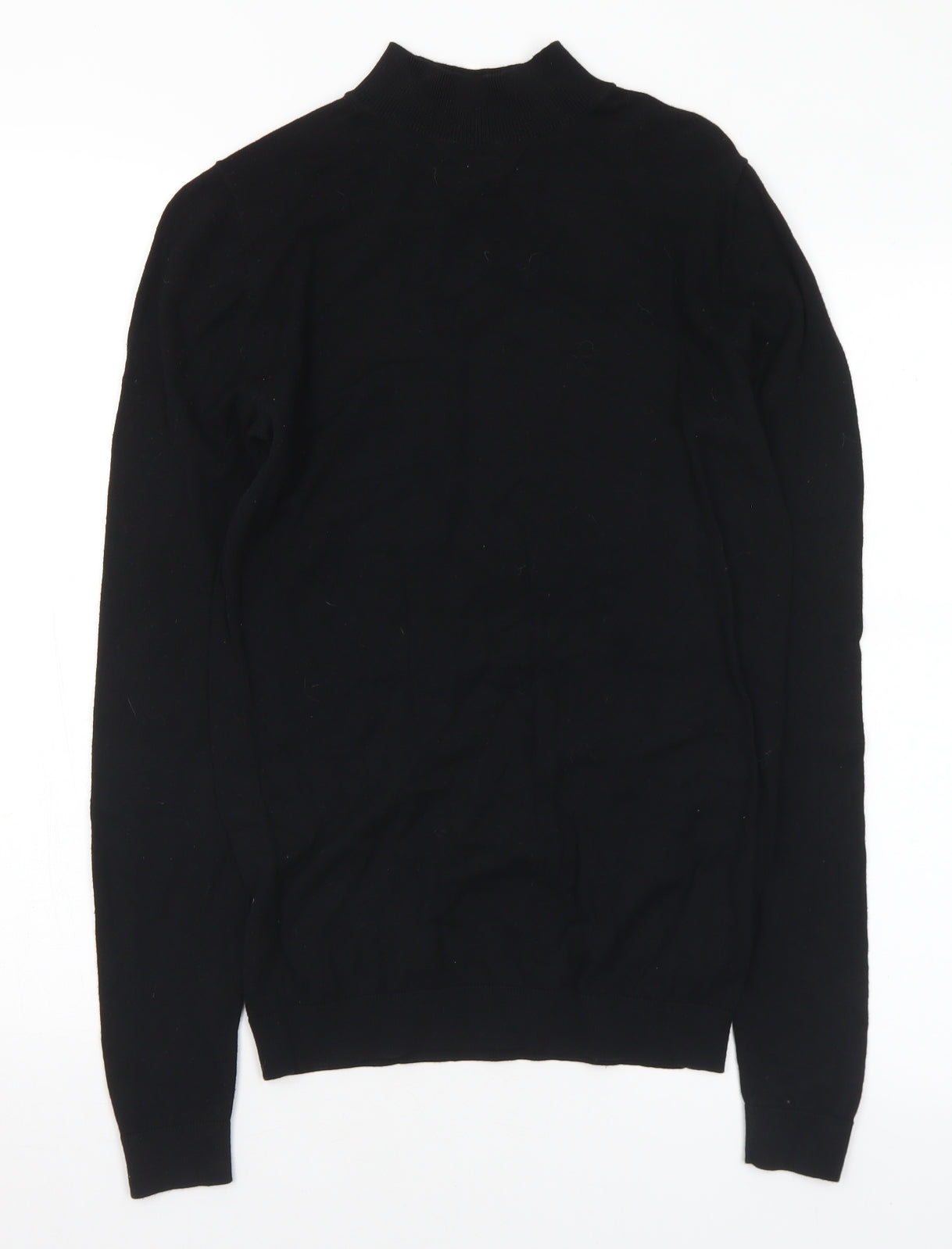 ASOS Womens Black Mock Neck Cotton Pullover Jumper Size S