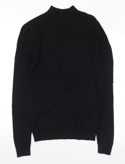 ASOS Womens Black Mock Neck Cotton Pullover Jumper Size S