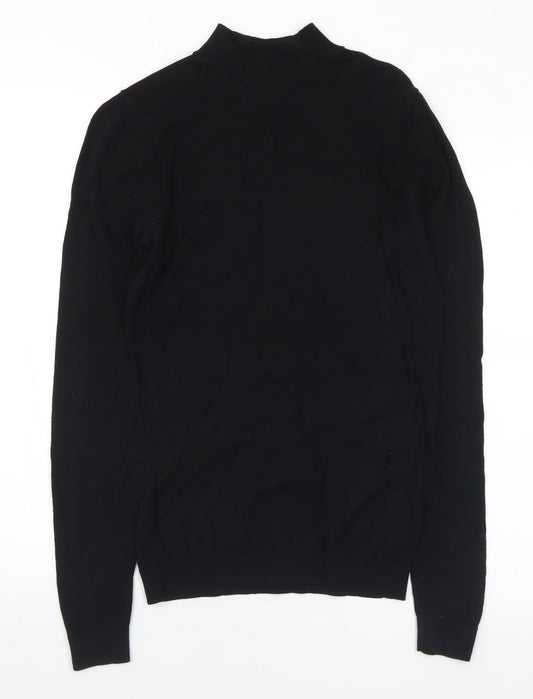 ASOS Womens Black Mock Neck Cotton Pullover Jumper Size S
