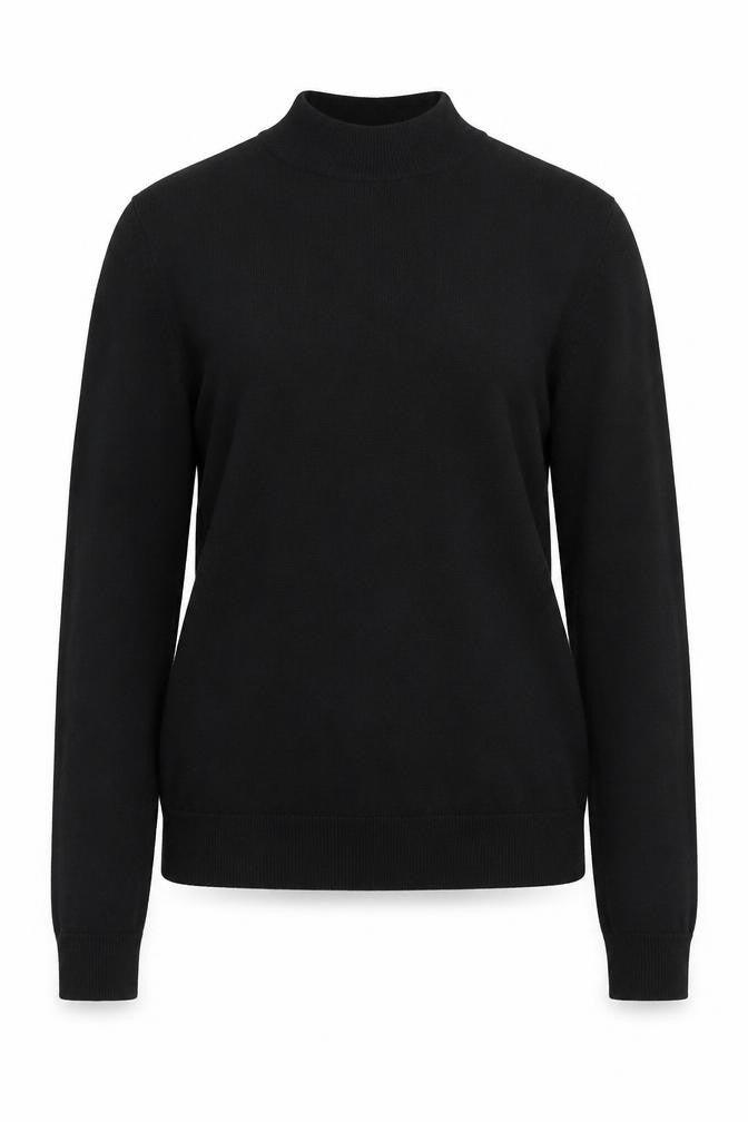 ASOS Womens Black Mock Neck Cotton Pullover Jumper Size S