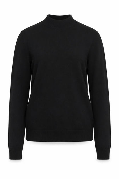 ASOS Womens Black Mock Neck Cotton Pullover Jumper Size S