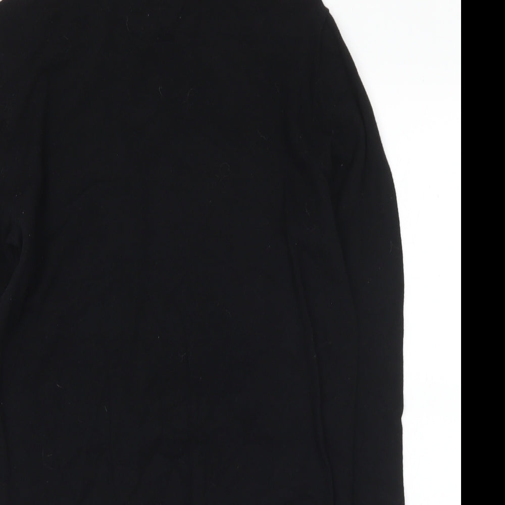 ASOS Womens Black Mock Neck Cotton Pullover Jumper Size S