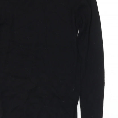 ASOS Womens Black Mock Neck Cotton Pullover Jumper Size S