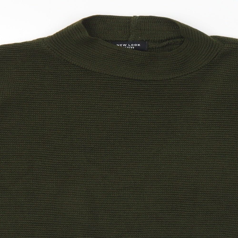 New Look Womens Green Mock Neck Acrylic Pullover Jumper Size 12