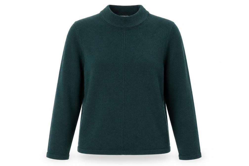 Classics Womens Green Mock Neck Acrylic Pullover Jumper Size 14