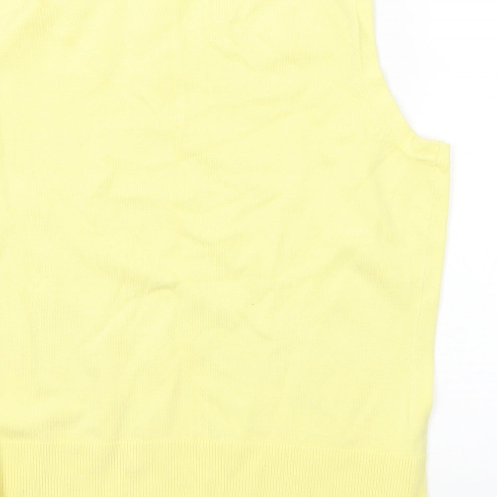 M&Co Womens Yellow Round Neck Viscose Pullover Jumper Size 14