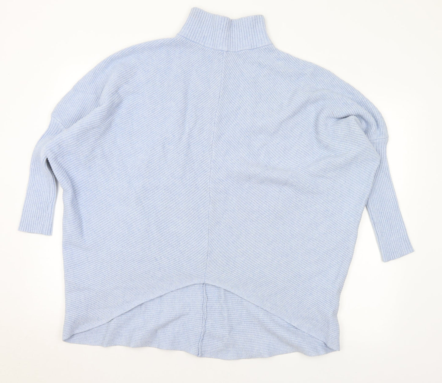 Preworn Womens Blue Mock Neck Viscose Pullover Jumper Size L