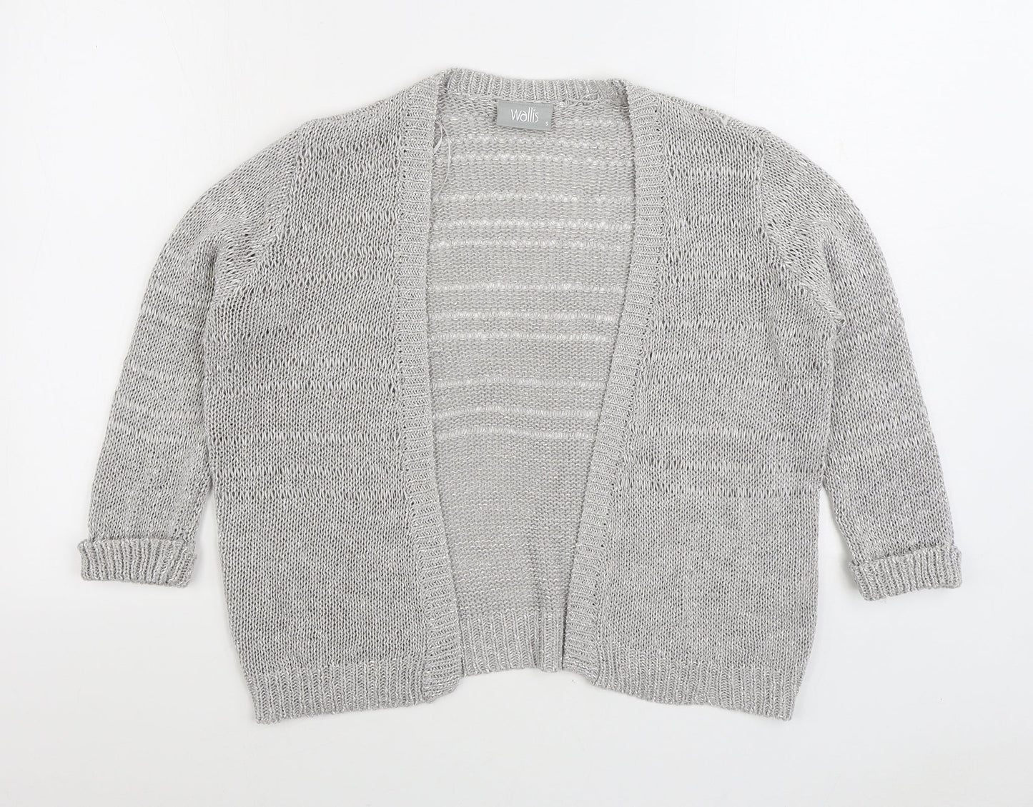 Wallis Womens Grey V-Neck Acrylic Cardigan Jumper Size S