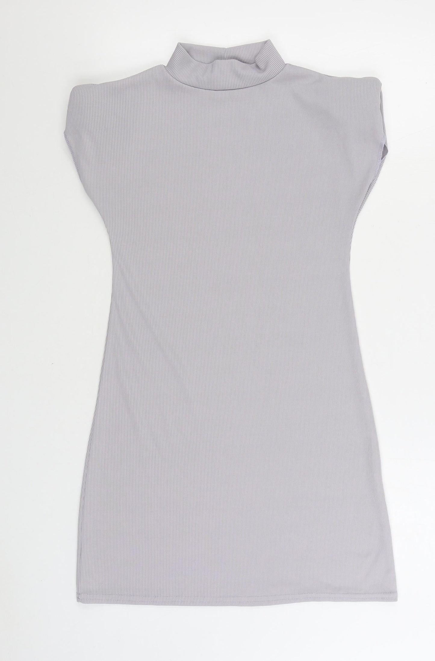 I SAW IT FIRST Womens Grey Polyester Bodycon Size 10 High Neck Pullover