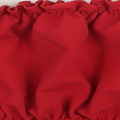 Preloved Cameo Rose Womens Red Polyester Basic Blouse Size 12 Off the Shoulder - Label
