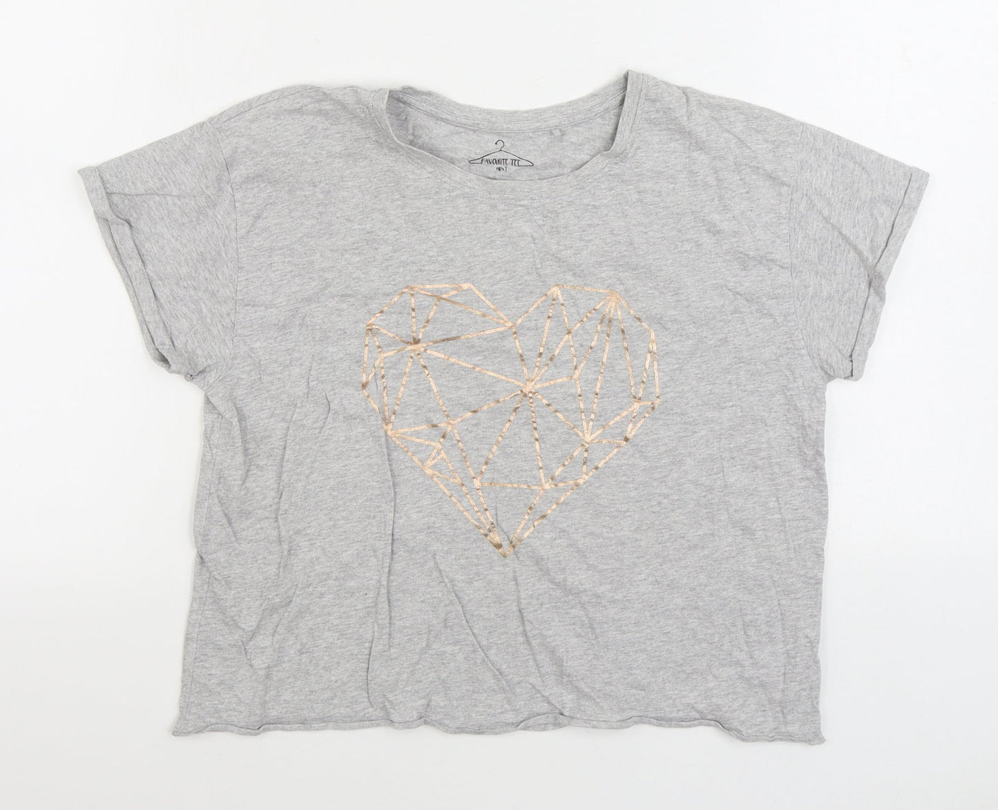NEXT Girls Grey 100% Cotton Basic T-Shirt Size 13 Years Round Neck Pullover
