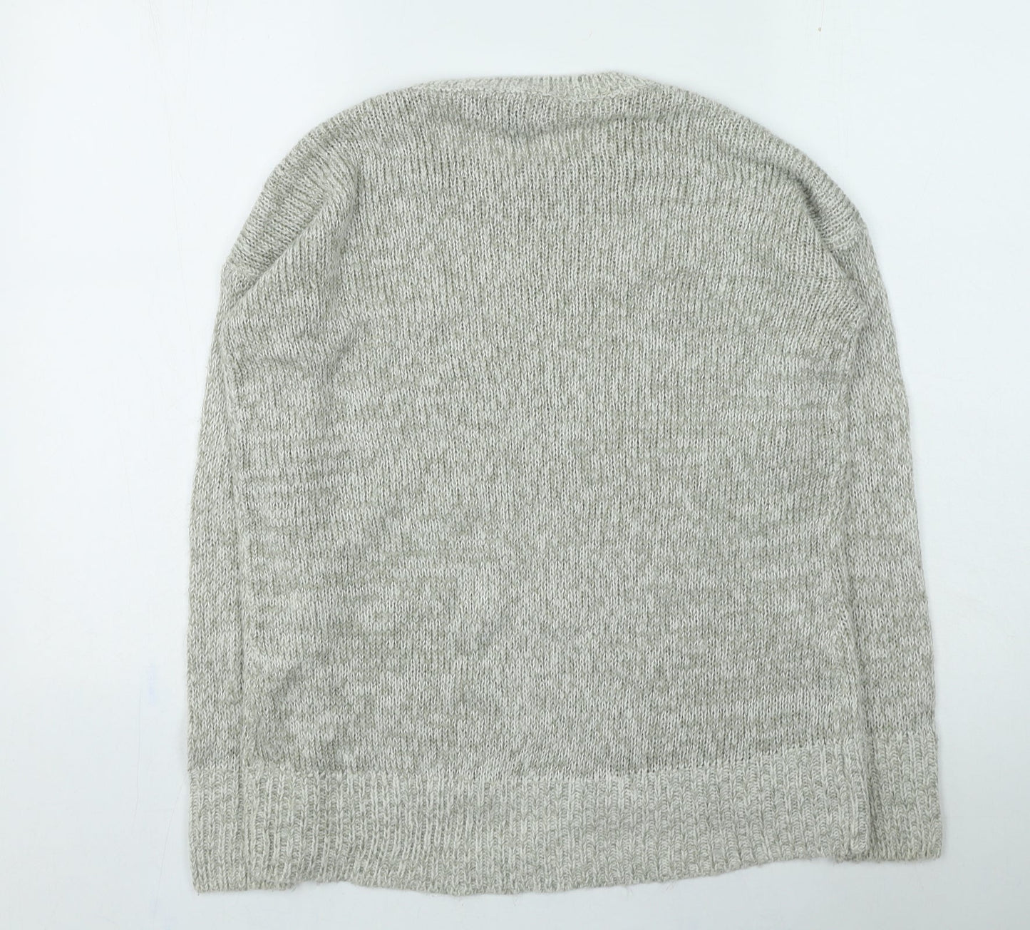 New Look Womens Grey Round Neck Acrylic Pullover Jumper Size S