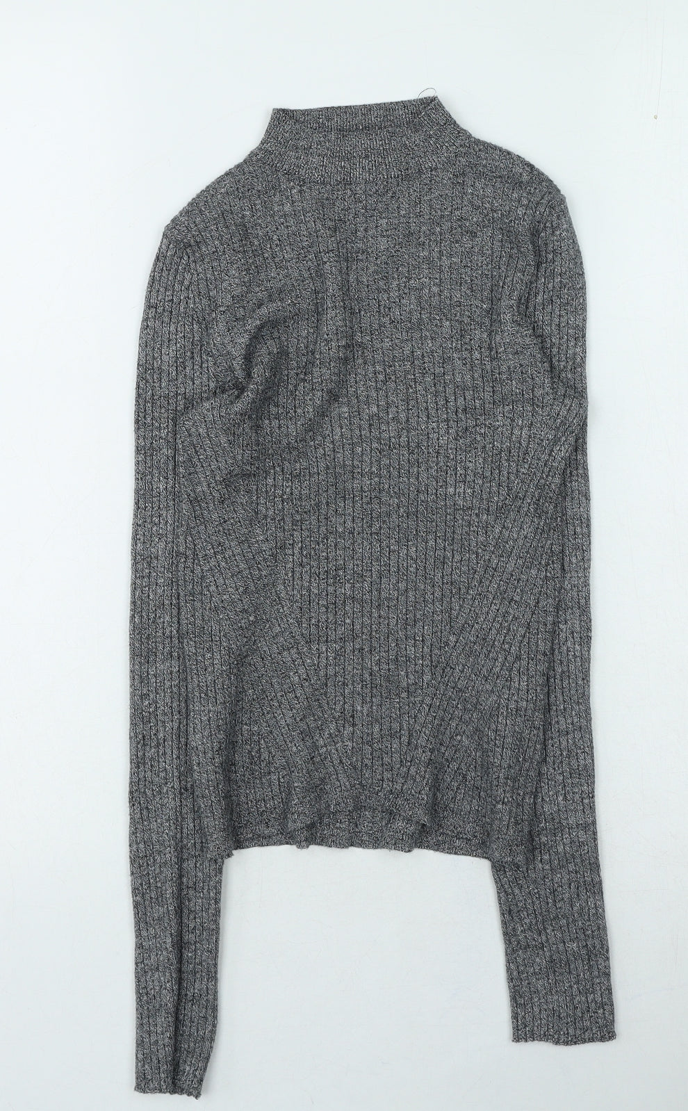 Bershka Womens Grey High Neck Viscose Pullover Jumper Size S