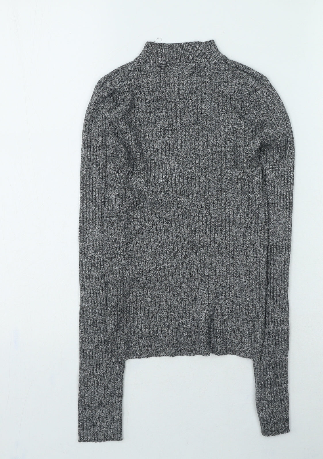 Bershka Womens Grey High Neck Viscose Pullover Jumper Size S