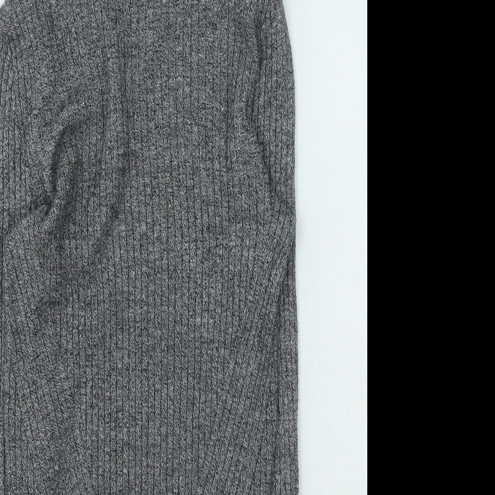 Bershka Womens Grey High Neck Viscose Pullover Jumper Size S