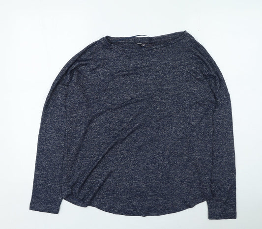 Marks and Spencer Womens Blue Round Neck Viscose Pullover Jumper Size 10