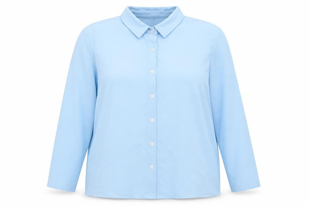 Boohoo Womens Blue Polyester Basic Button-Up Size 16 Collared
