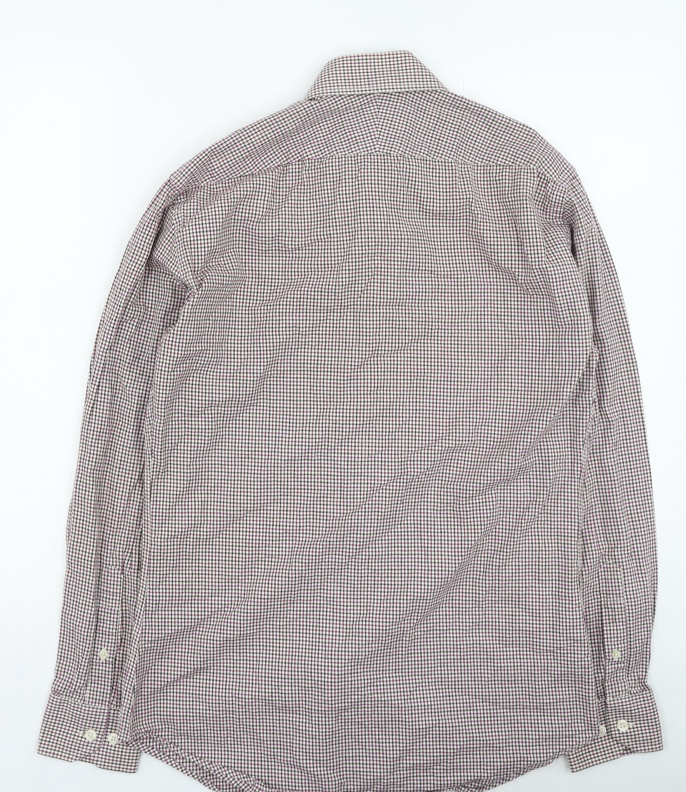 Taylor & Hunt Mens Red Plaid Cotton Button-Up Size 39 Collared