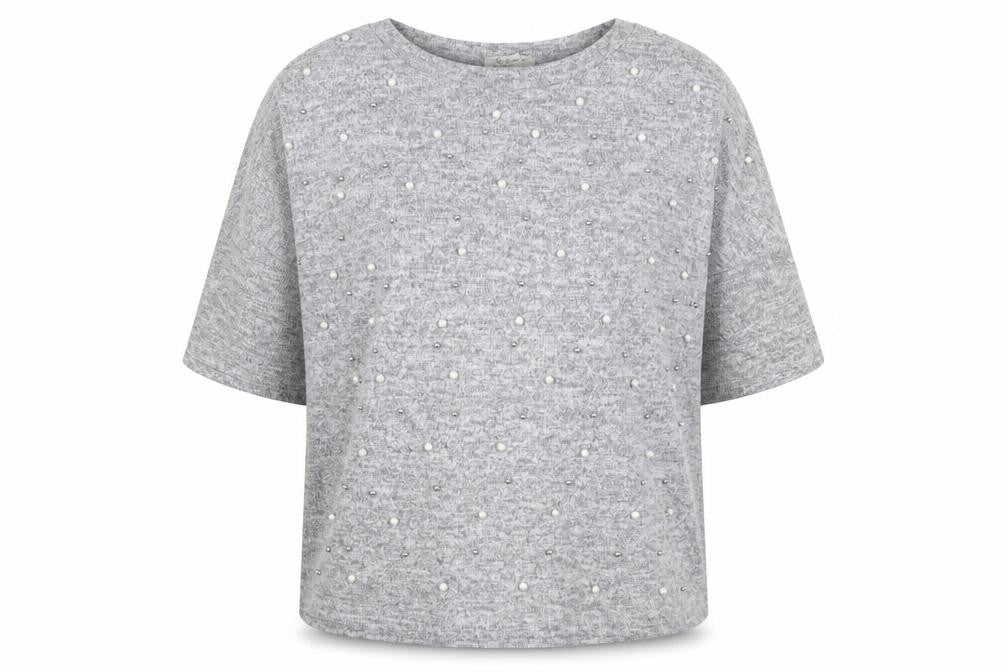 Bella Materna Womens Grey Round Neck Polyester Pullover Jumper Size L