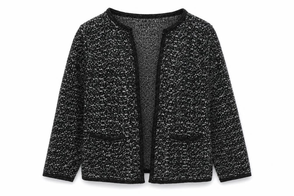 F&F Womens Black V-Neck Acrylic Cardigan Jumper Size 14