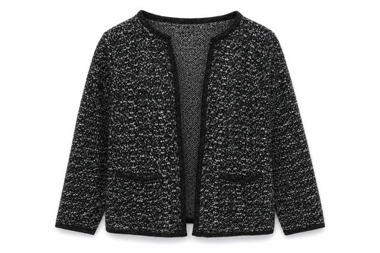 F&F Womens Black V-Neck Acrylic Cardigan Jumper Size 14